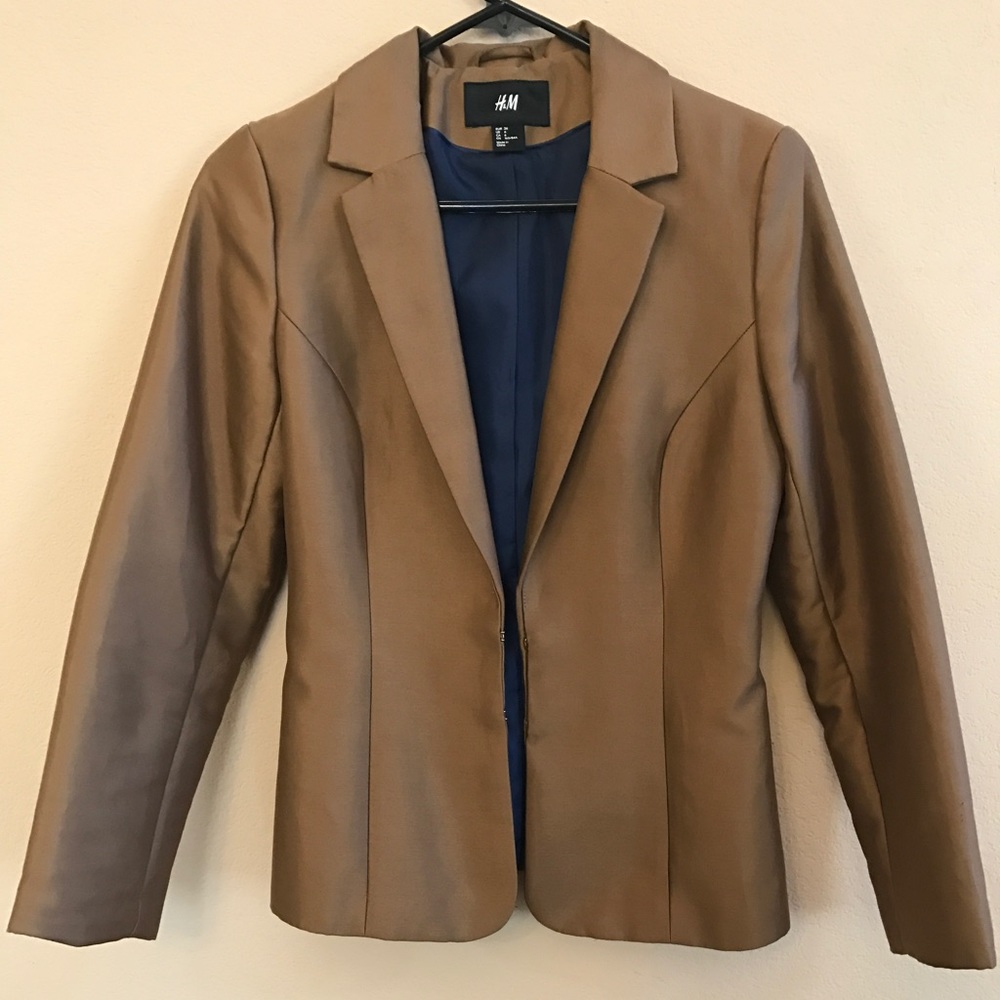 H&M Blazer Suit Jacket brown coat size 6 - Picture 2 of 8